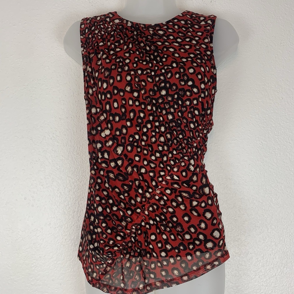 DKNY Top Womens Small Mesh Ruched Sleeveless Lightweight Feminine‎ Sleeveless